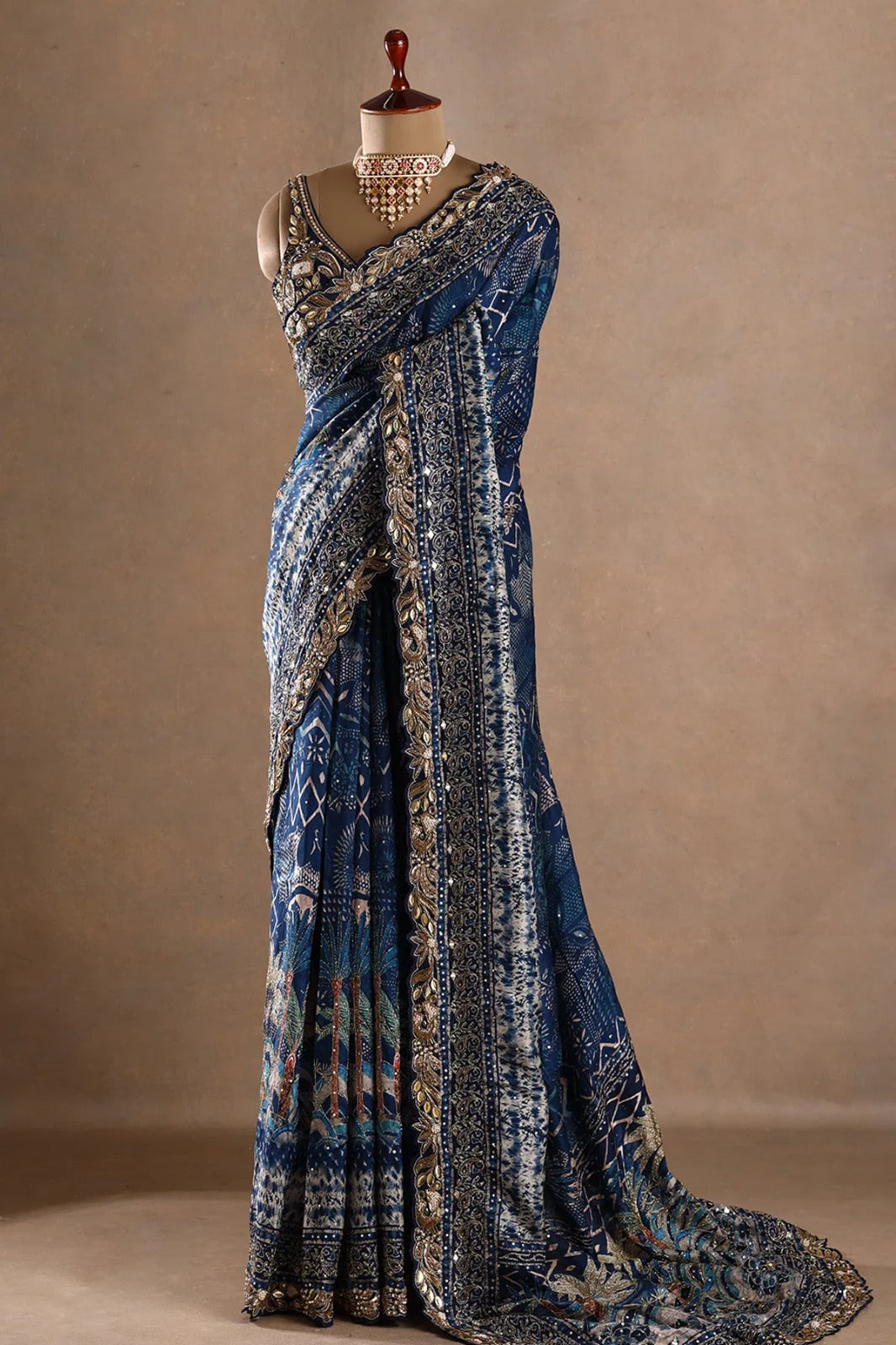 position printed saree
